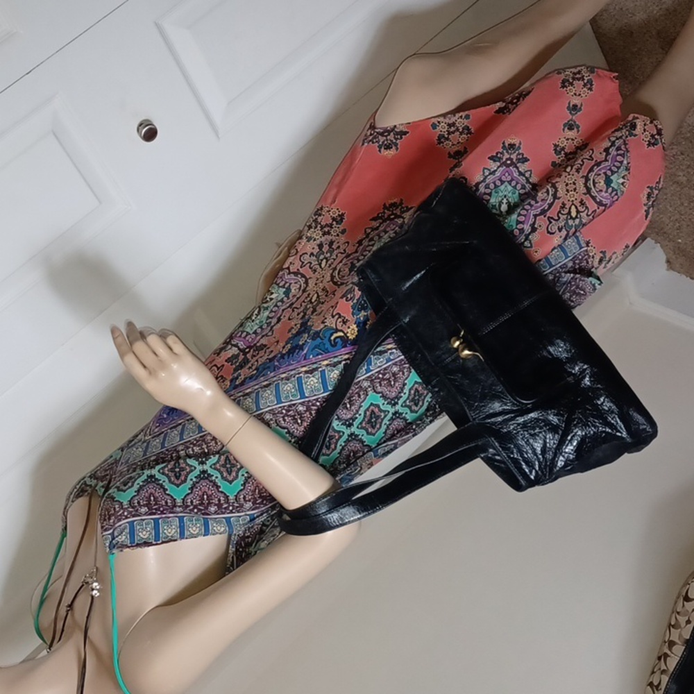 BLACK LEATHER HOBO INTERNATIONAL - Picture 4 of 14